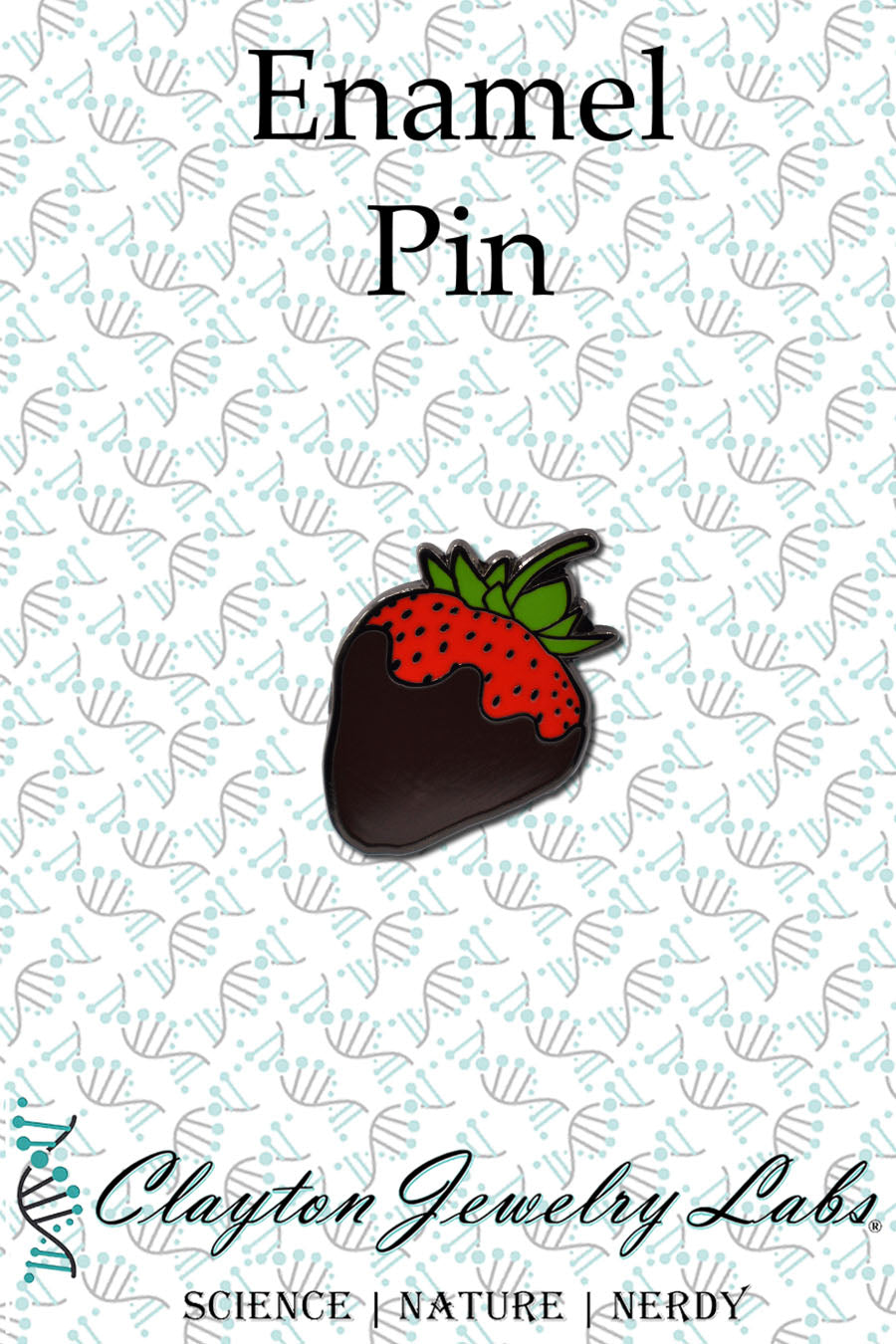 Chocolate Covered Strawberry Hard Enamel Pin | Clayton Jewelry Labs