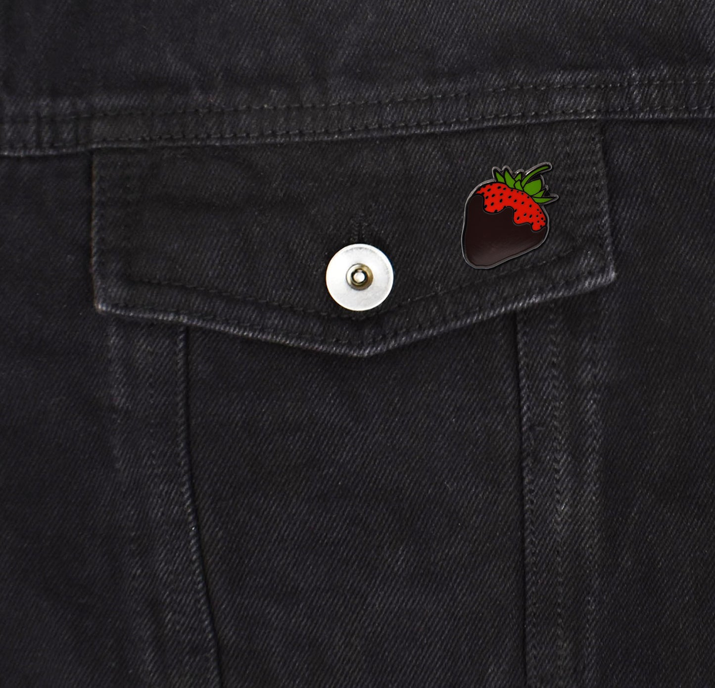 Chocolate Covered Strawberry Hard Enamel Pin | Clayton Jewelry Labs