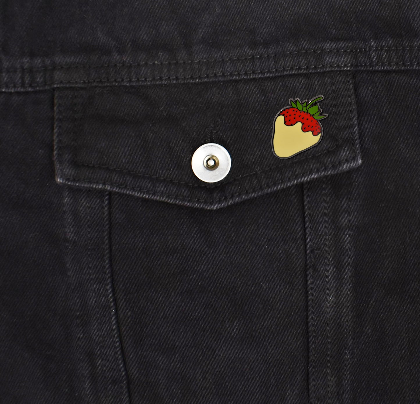 Chocolate Covered Strawberry Hard Enamel Pin | Clayton Jewelry Labs