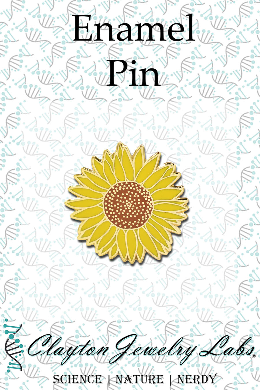 Gold Sunflower Hard Enamel Lapel Pin - Clayton Jewelry Labs
