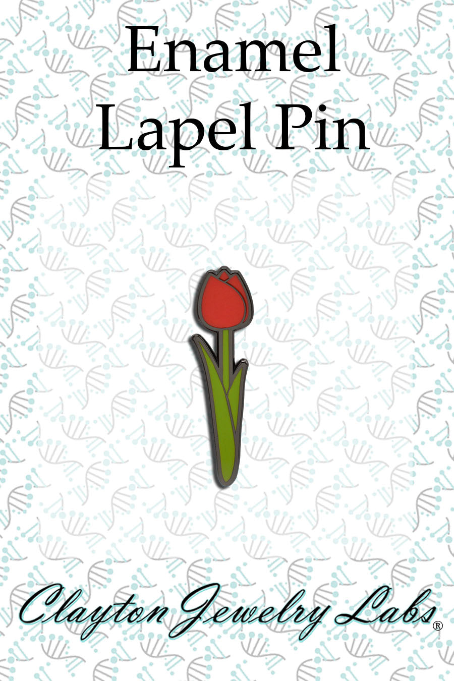 Tulip Flower with Stem Hard Enamel Pin