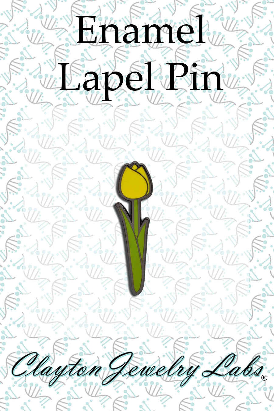 Tulip Flower with Stem Hard Enamel Pin