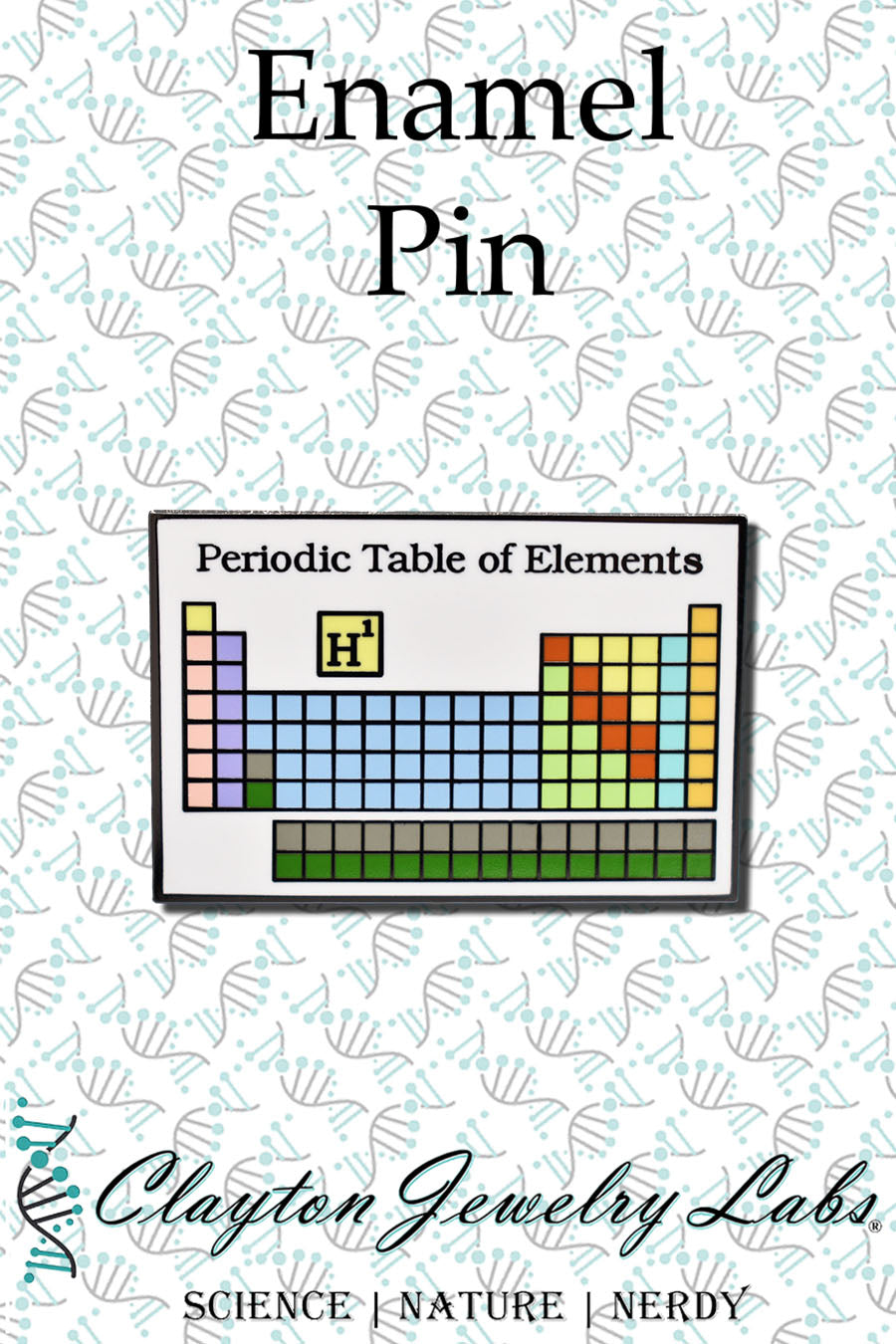 White Periodic Table of Elements Hard Enamel Pin | Clayton Jewelry Labs