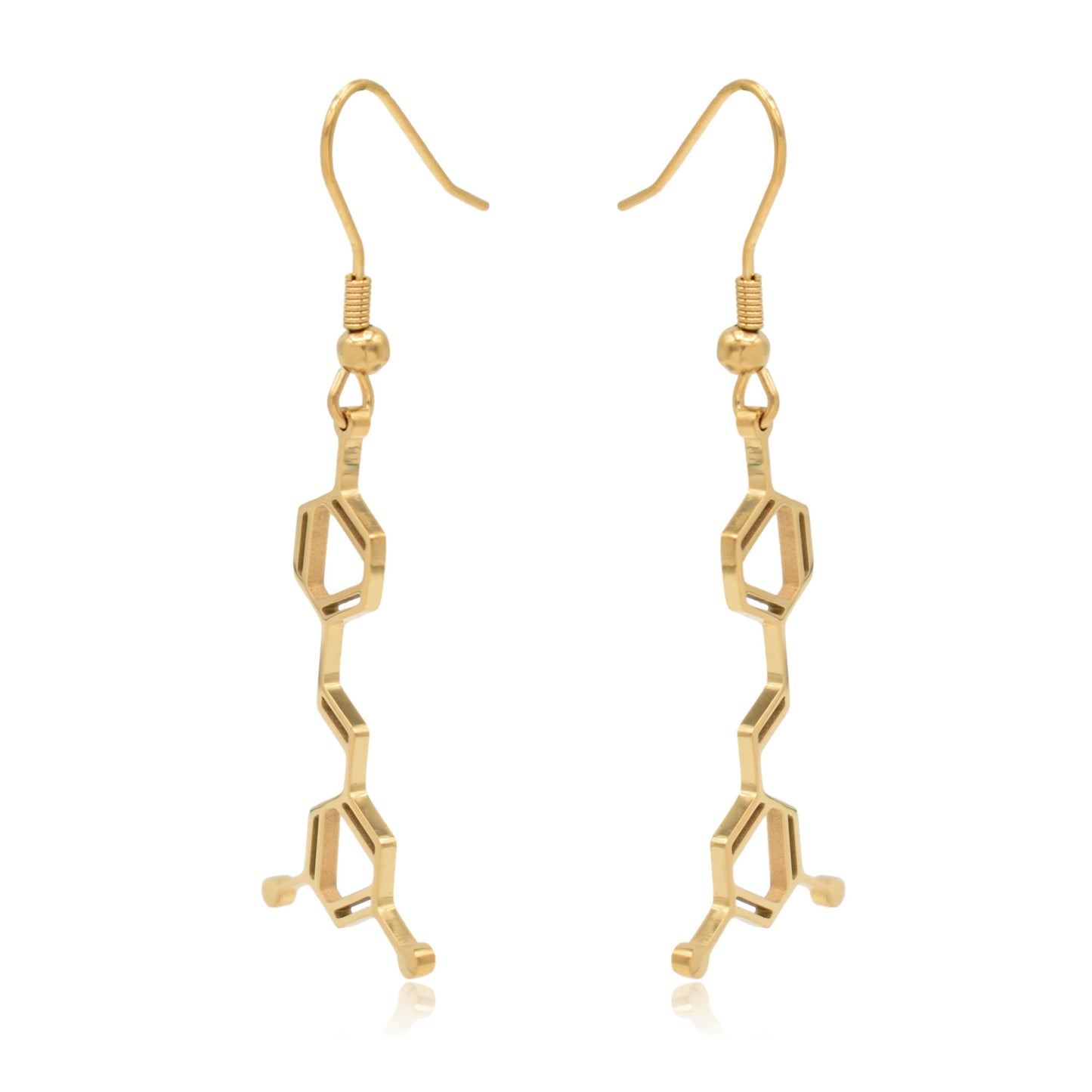 Wine Resveratrol Molecule Stainless Steel Dangle Earrings