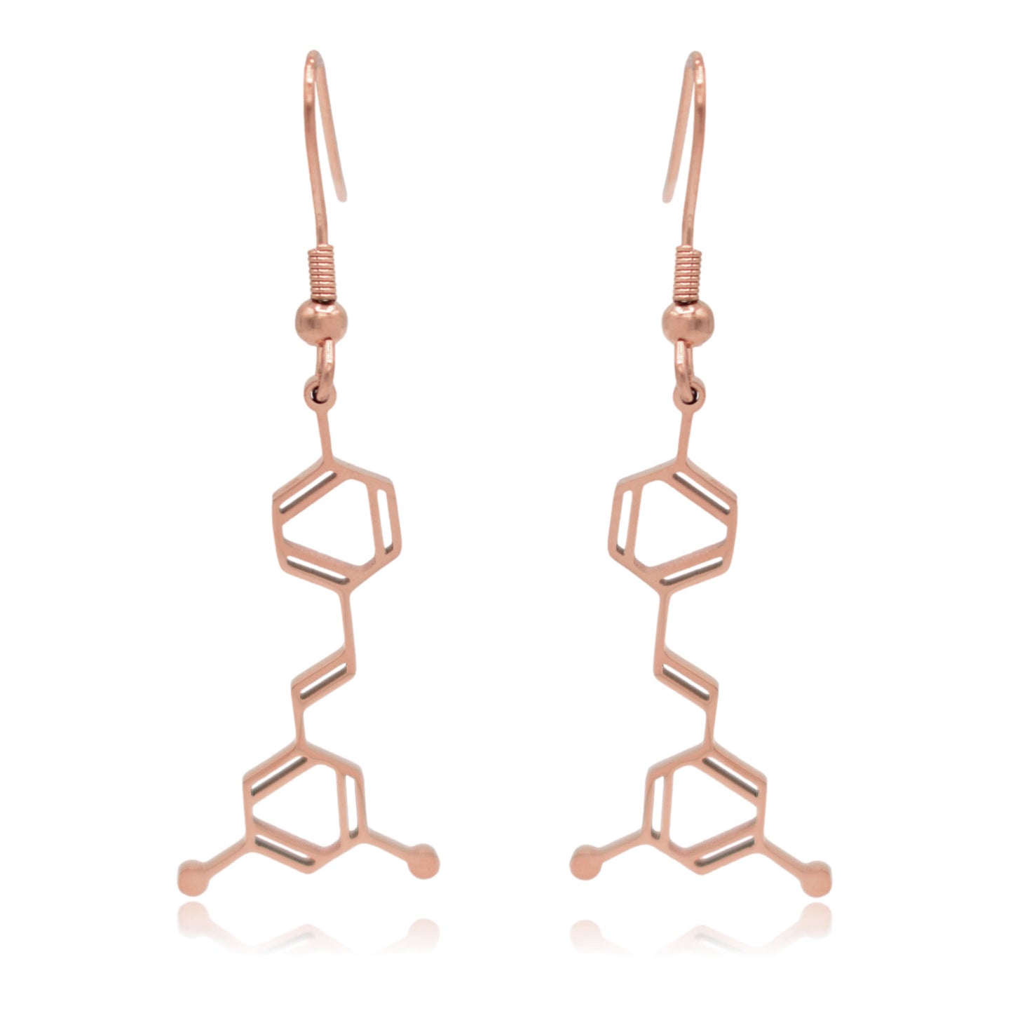 Wine Resveratrol Molecule Stainless Steel Dangle Earrings