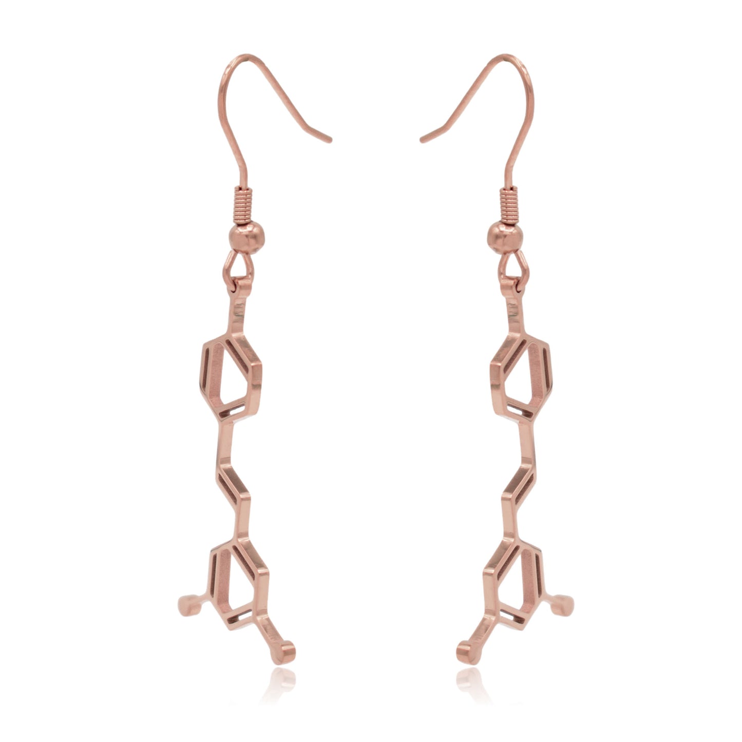 Wine Resveratrol Molecule Stainless Steel Dangle Earrings