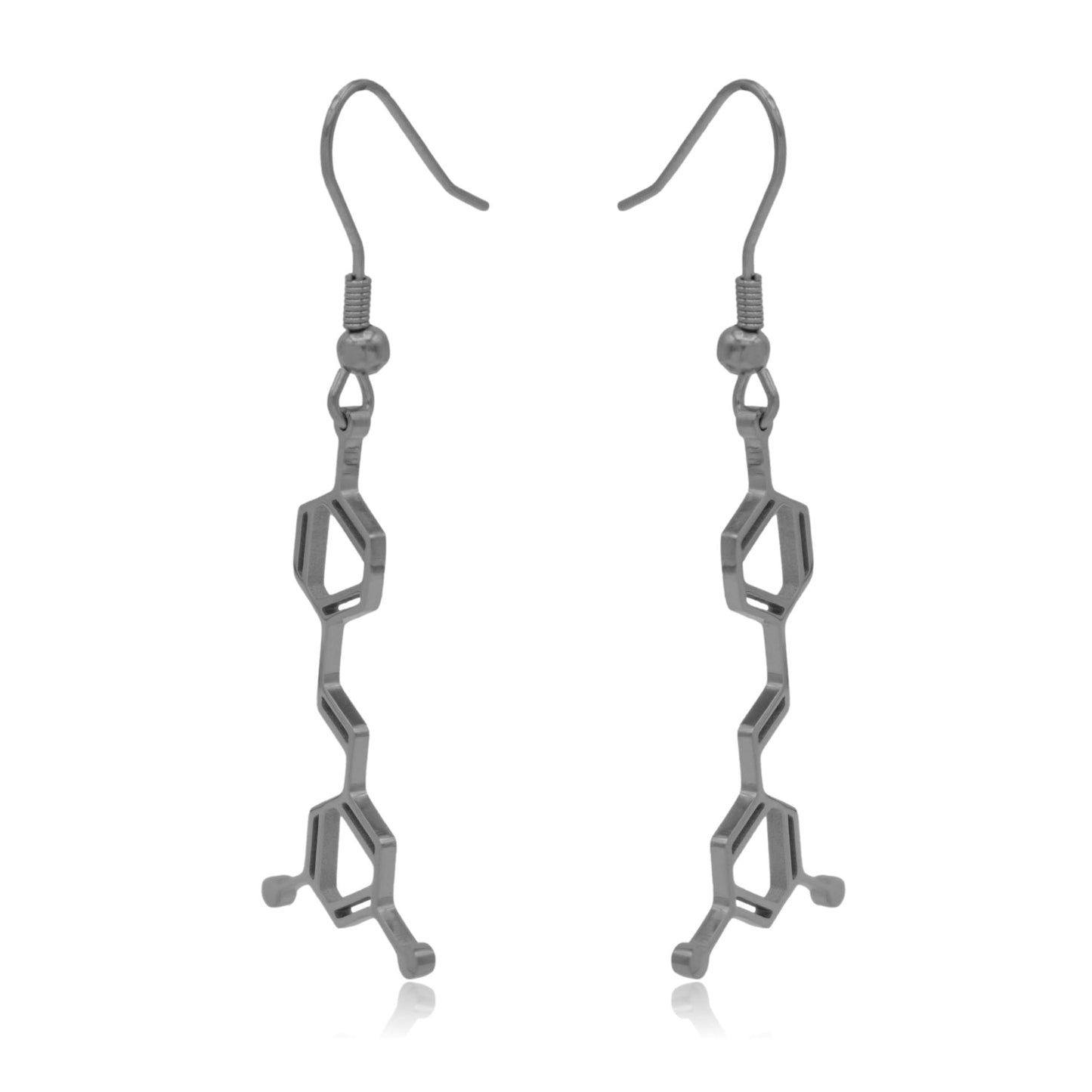 Wine Resveratrol Molecule Stainless Steel Dangle Earrings