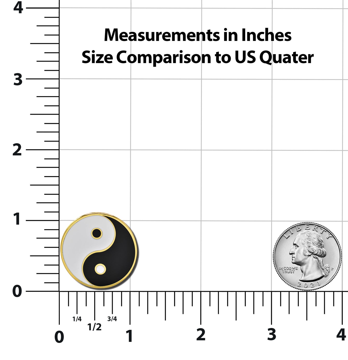 Yin and Yang Symbol Hard Enamel Lapel Pin