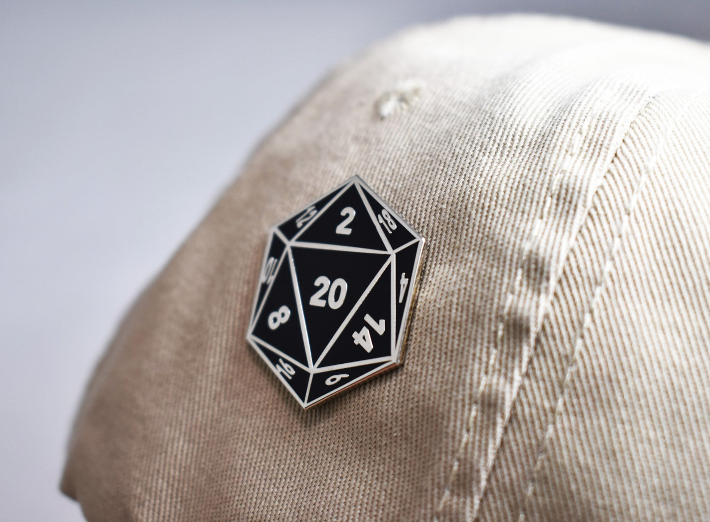 D20 Twenty-Sided Die Hard Enamel Lapel Pin