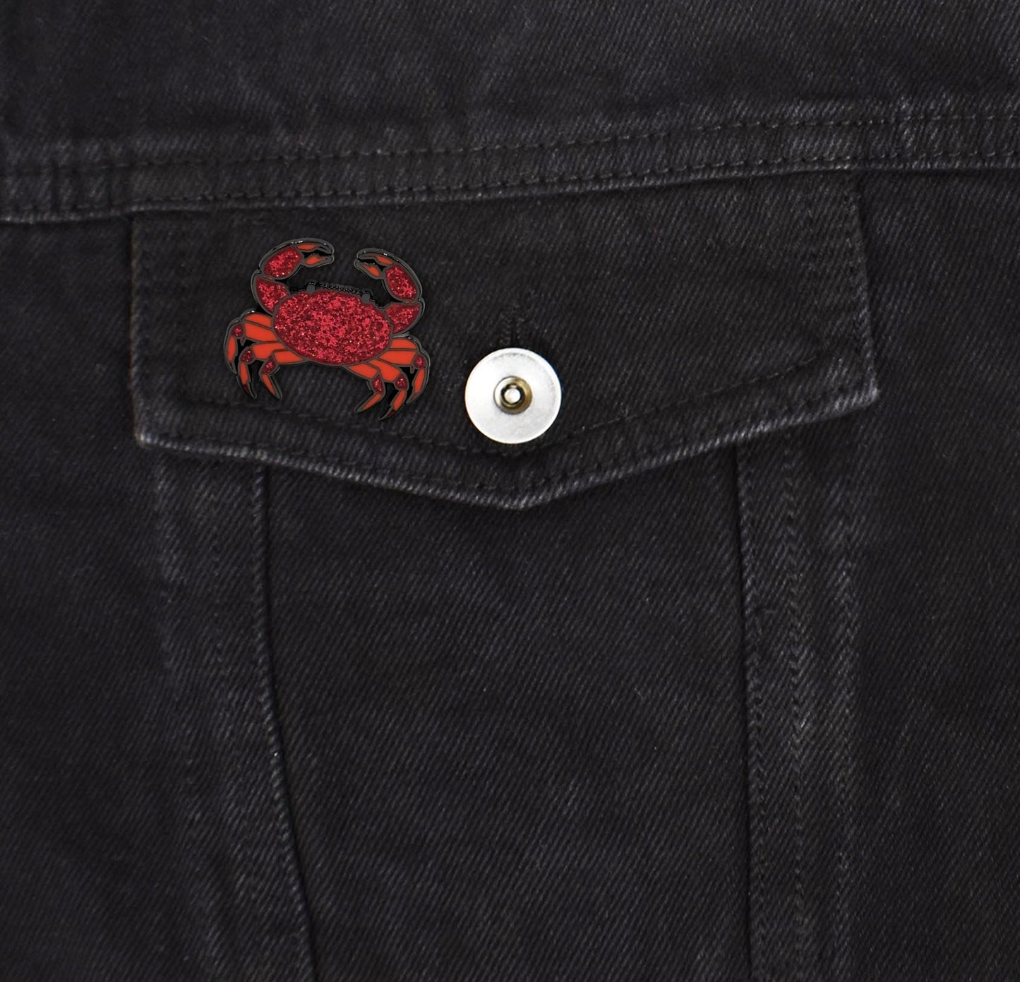 Crab Glitter Enamel Pin - Clayton Jewelry Labs