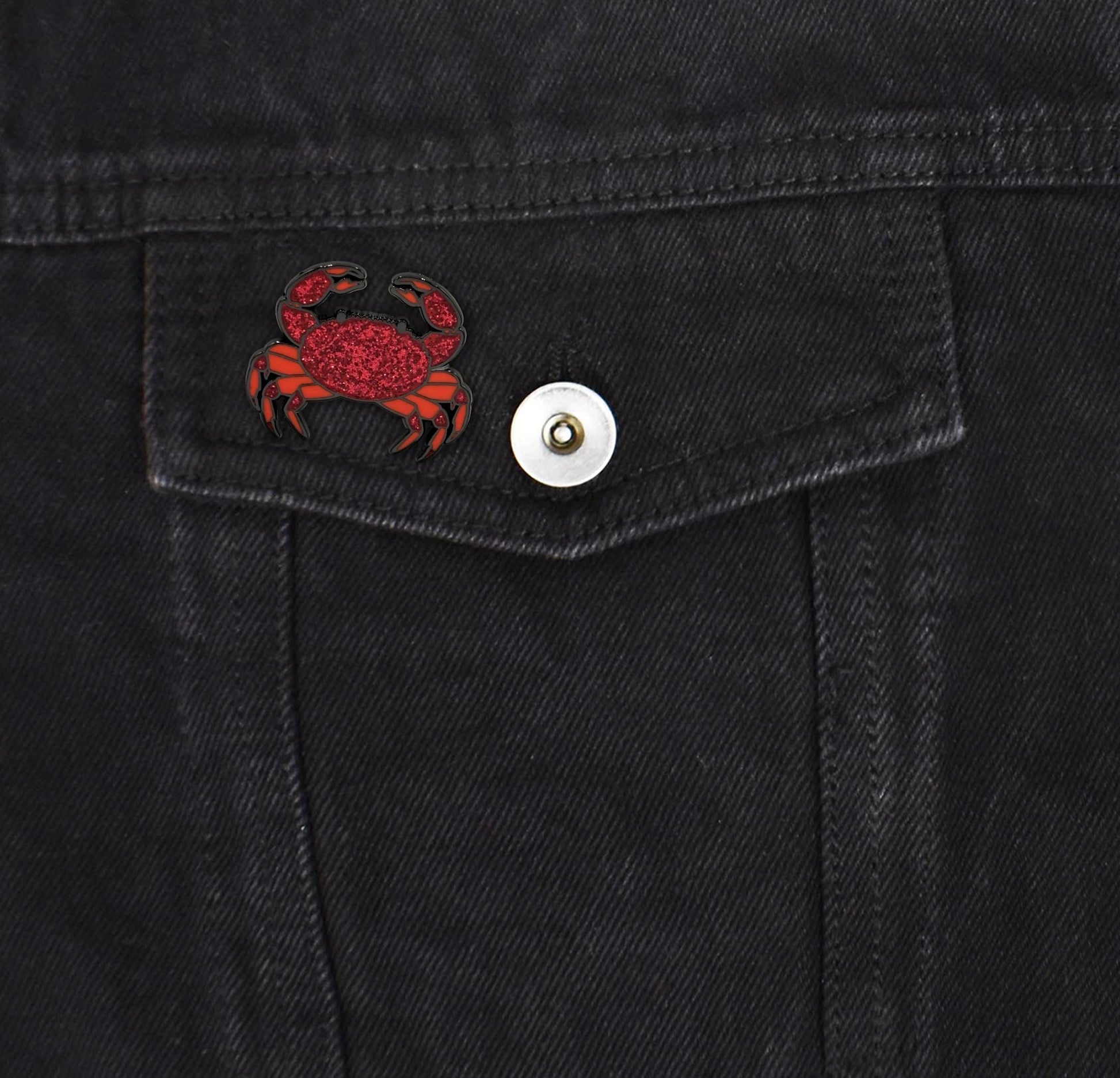 Crab Glitter Enamel Pin - Clayton Jewelry Labs