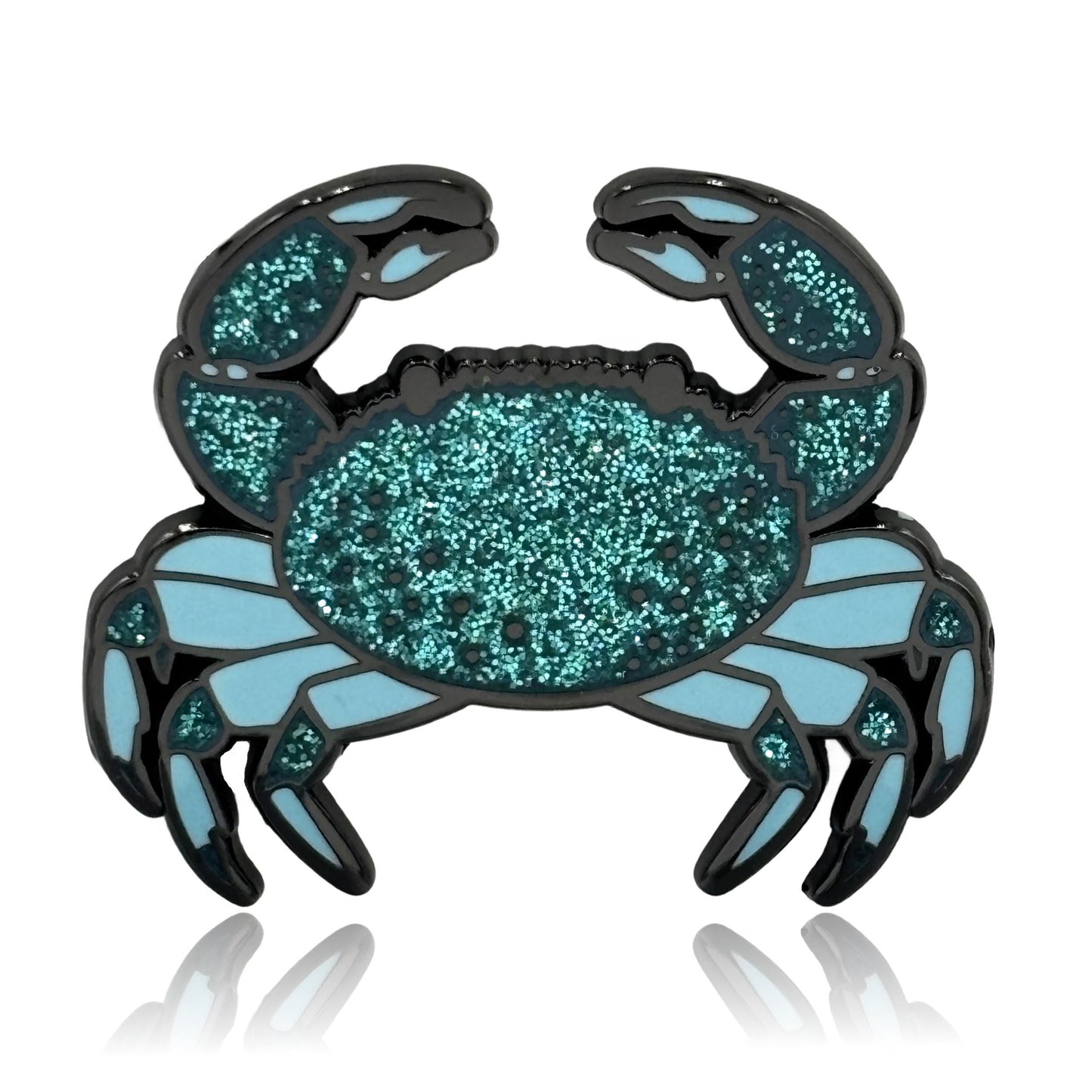 Crab Glitter Enamel Pin - Clayton Jewelry Labs