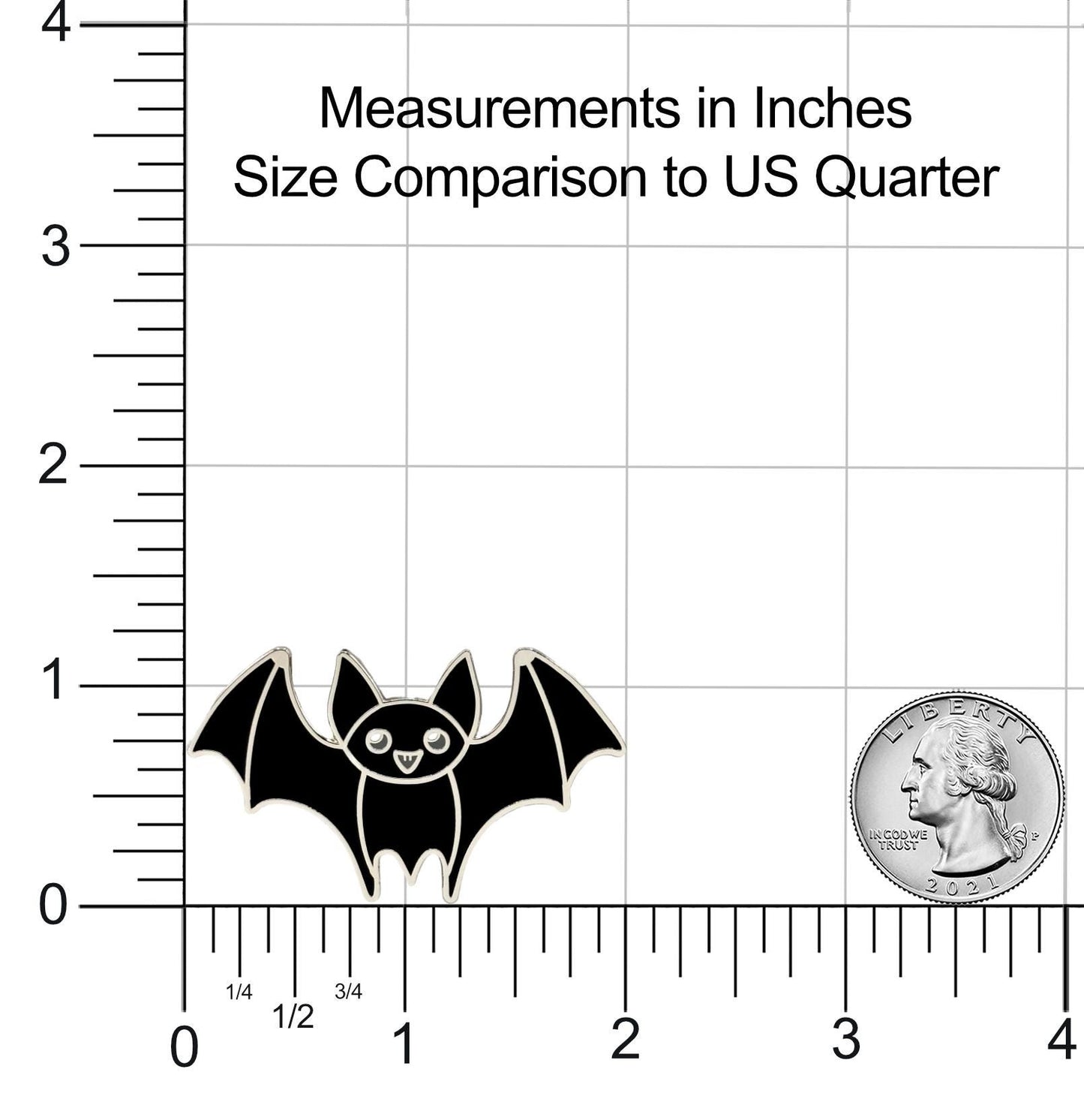 a ruler with a picture of a bat on it