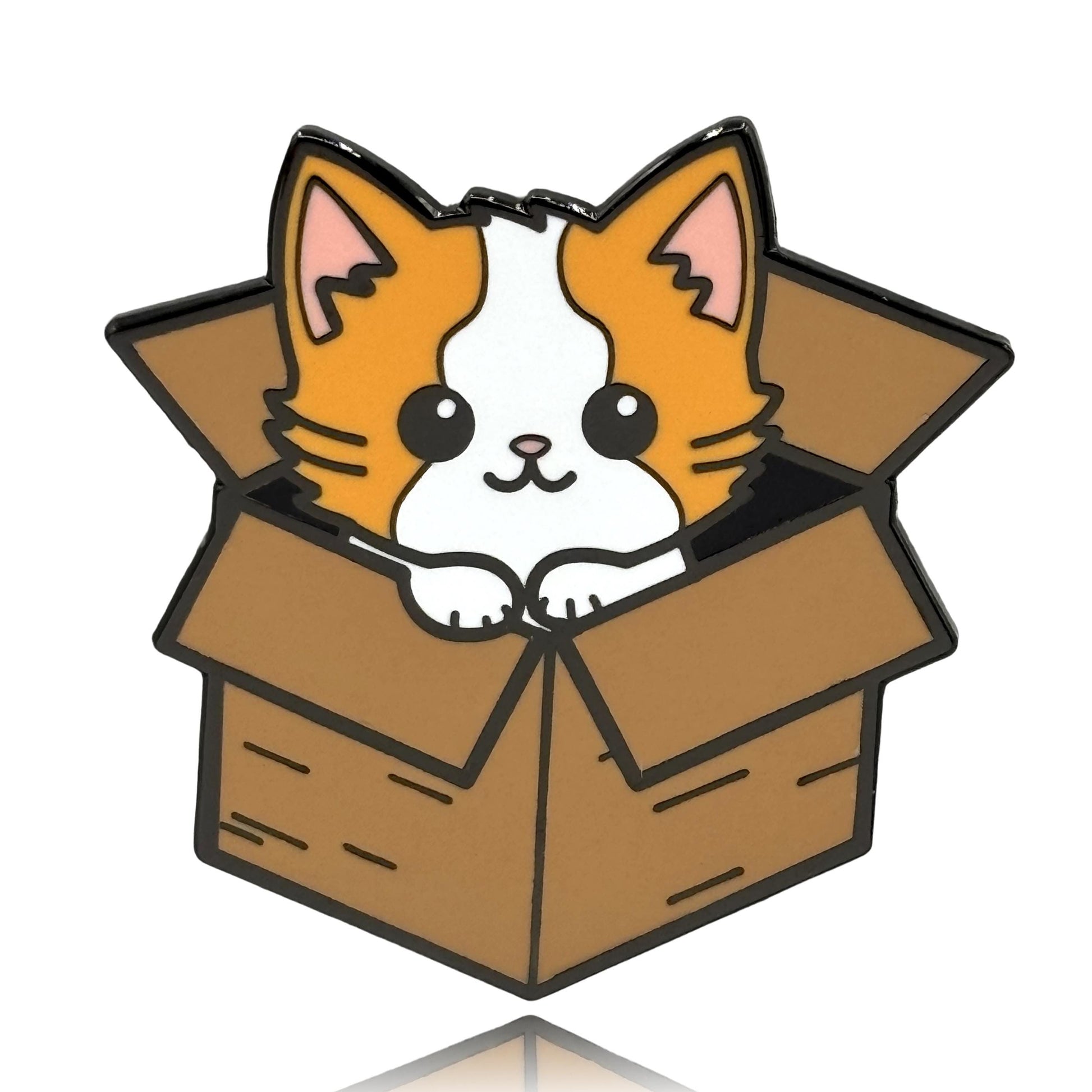 Cat in a Box Enamel Pin - Clayton Jewelry Labs
