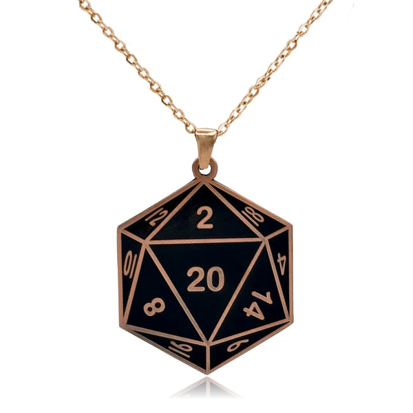 D20 Dice Double Sided Enamel Pendant Necklace | Clayton Jewelry Labs