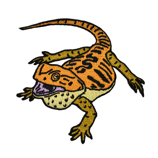 Bearded Dragon Embroidered Iron-on Patch