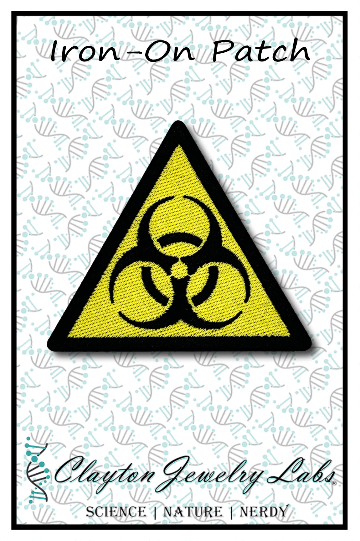 Biohazard Safety Warning Embroidered Iron-on Patch | Clayton Jewelry Labs