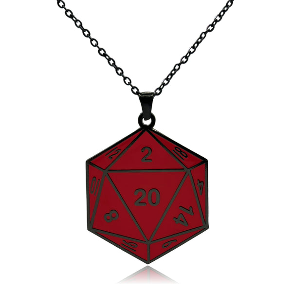 D20 Dice Double Sided Enamel Pendant Necklace | Clayton Jewelry Labs