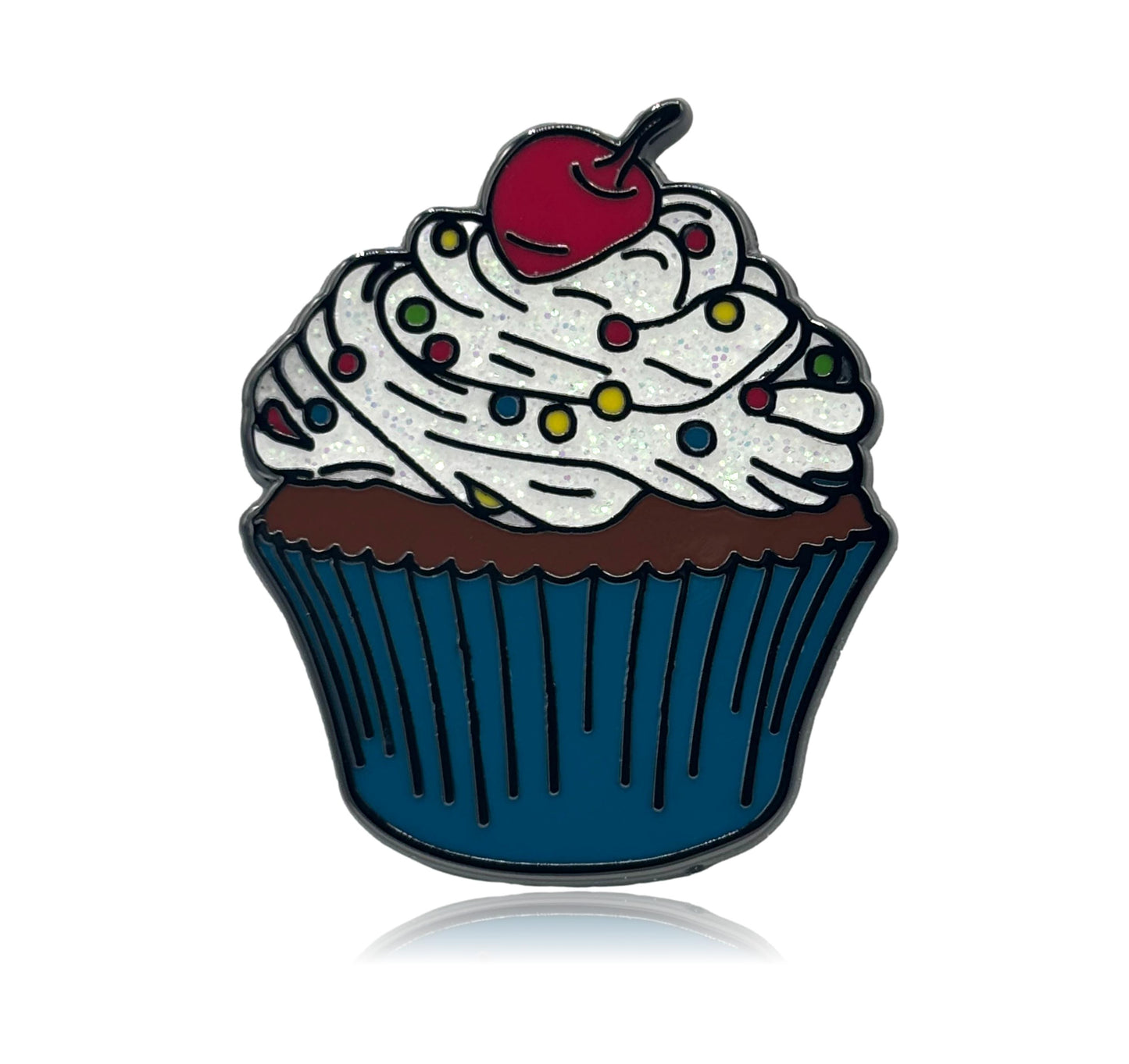 Blue Cupcake Enamel Pin