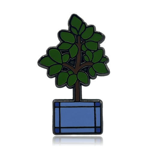 BLue Potted Tree Enamel Pin