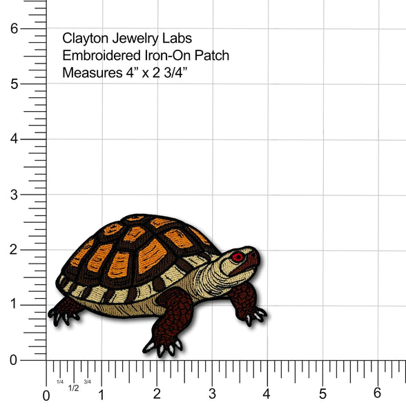 Box Turtle Embroidered Iron-on Patch | Clayton Jewelry Labs