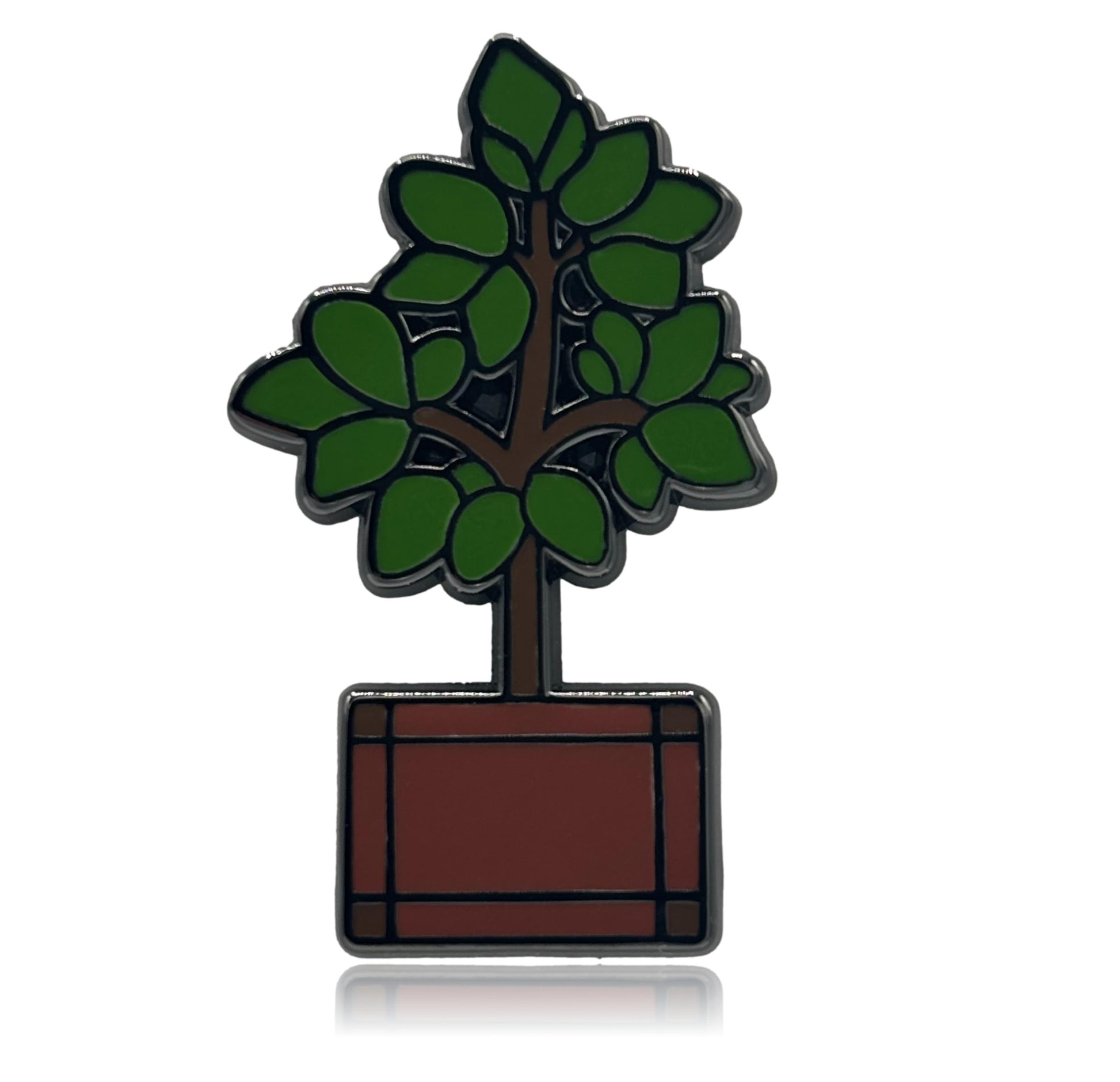 Brown Potted Tree Enamel Pin