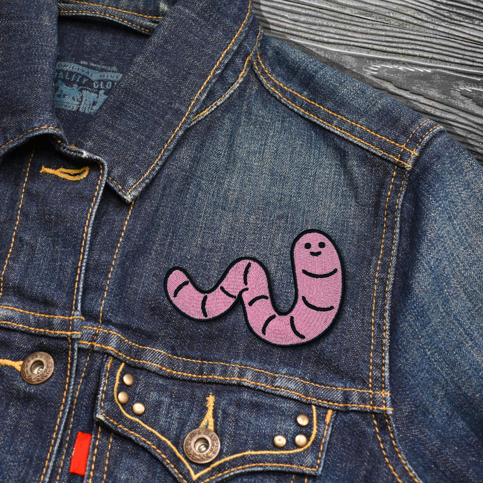 Cartoon Worm Embroidered Iron-on Patch | Clayton Jewelry Labs