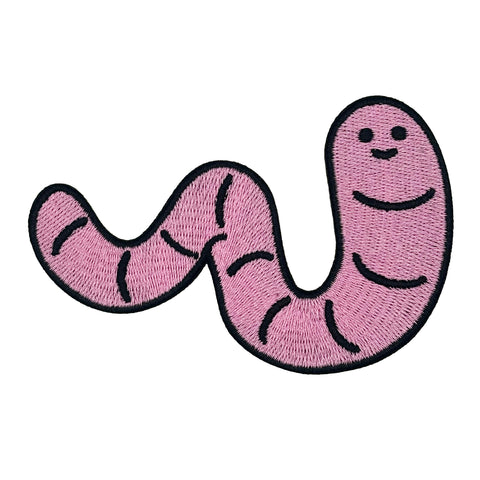 Cartoon Worm Embroidered Iron-on Patch | Clayton Jewelry Labs