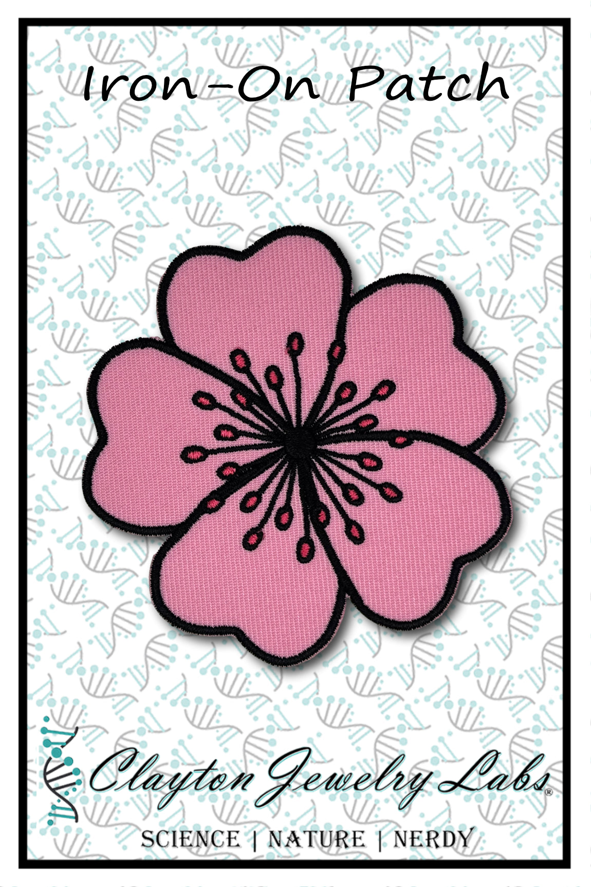 Cherry Blossom Embroidered Iron-on Patch