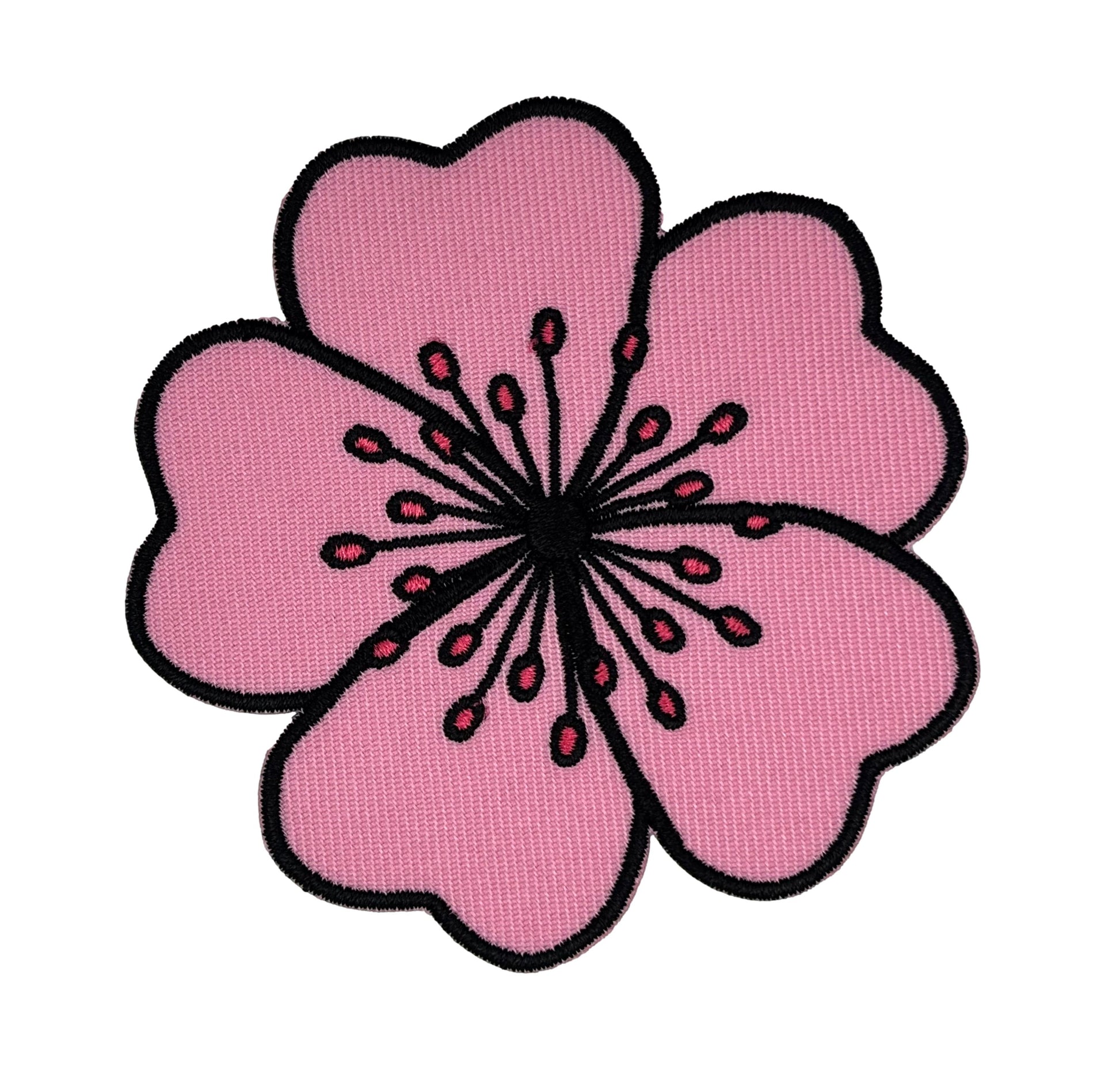 Cherry Blossom Embroidered Iron-on Patch
