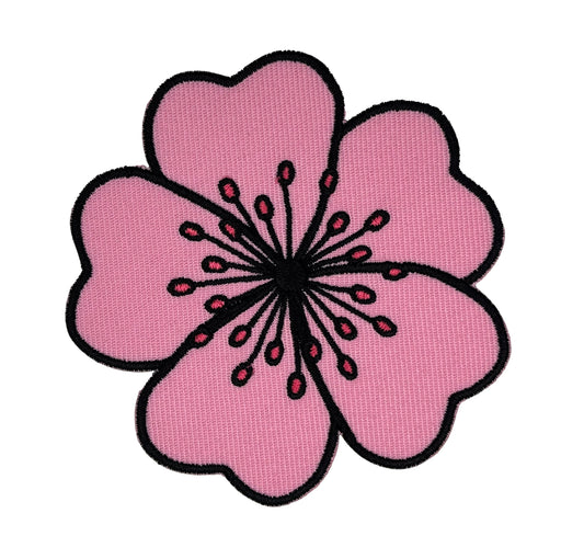 Cherry Blossom Embroidered Iron-on Patch