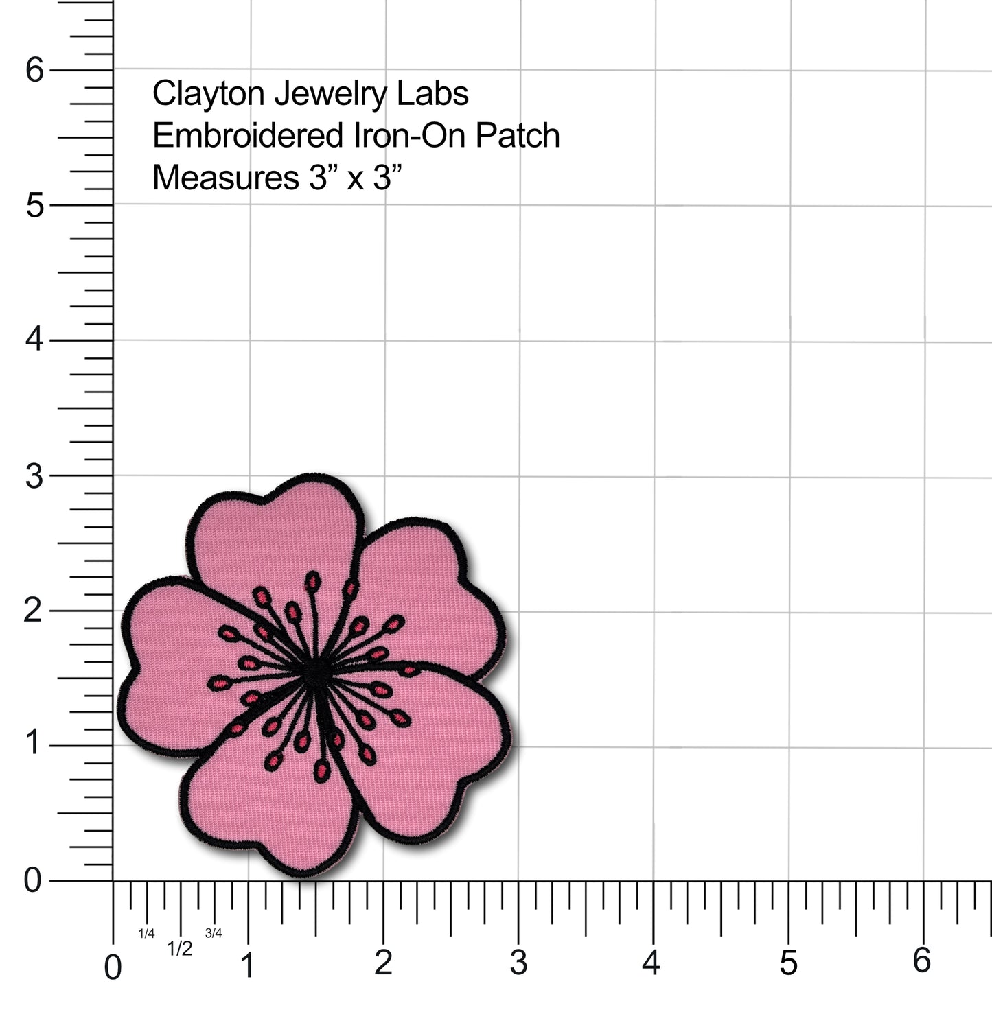 Cherry Blossom Embroidered Iron-on Patch