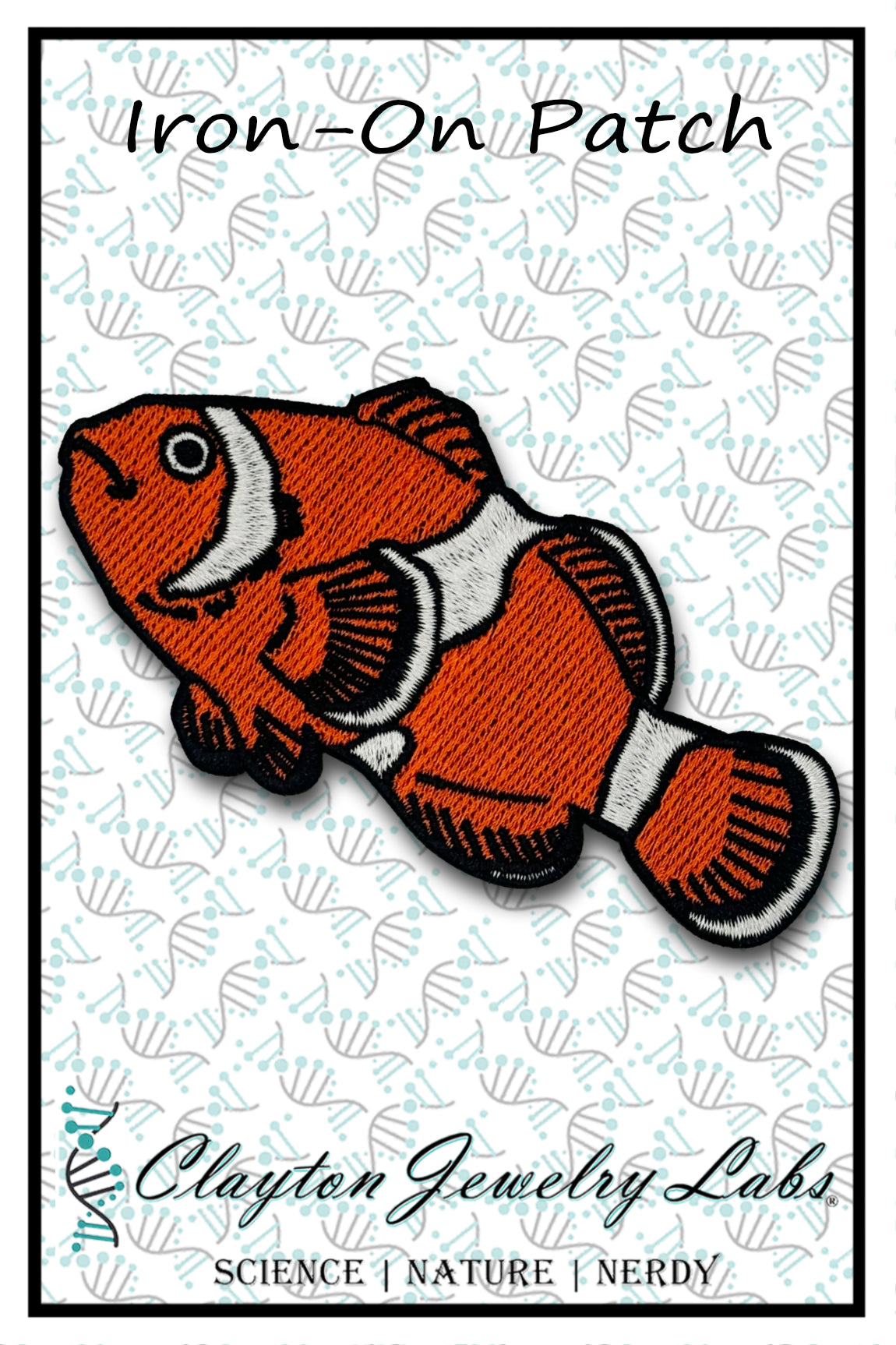 Clownfish Embroidered Iron-on Patch | Clayton Jewelry Labs