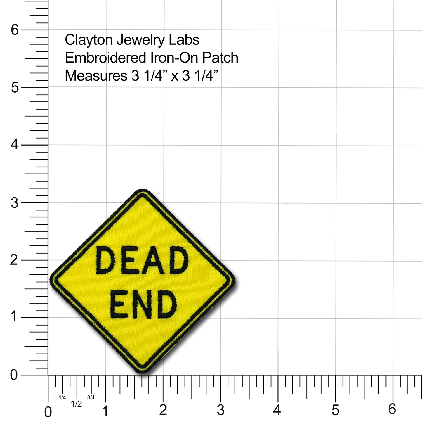 Dead End Sign Embroidered Iron-on Patch