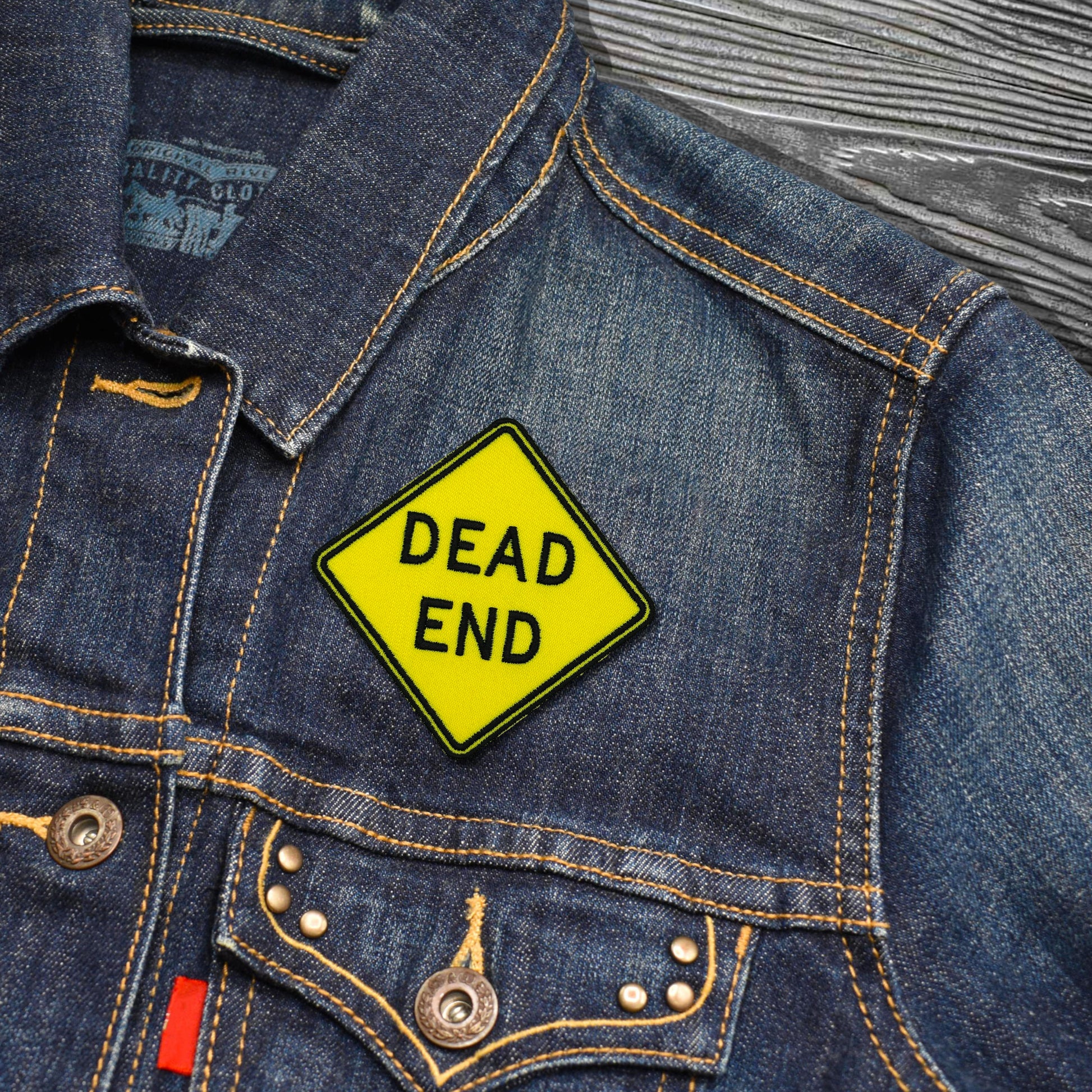 Dead End Sign Embroidered Iron-on Patch