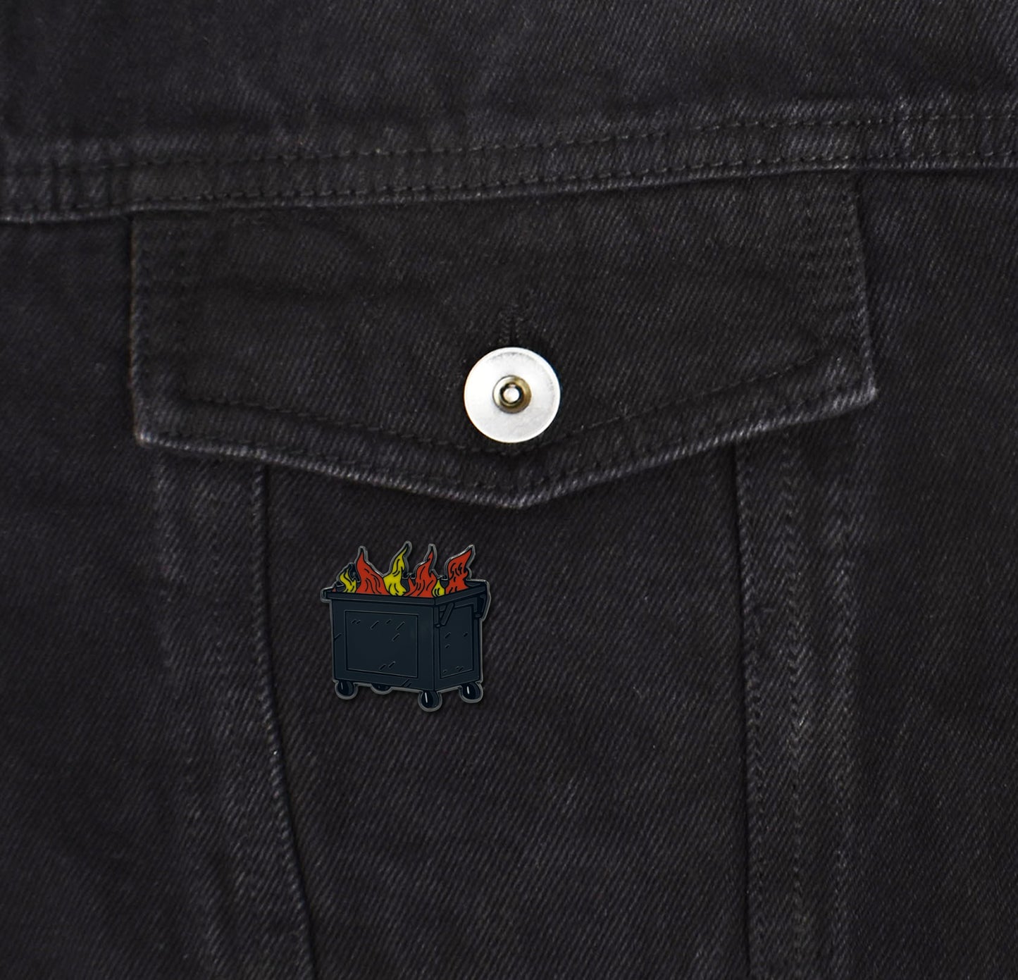 Dumpster Trash Fire Enamel Pin