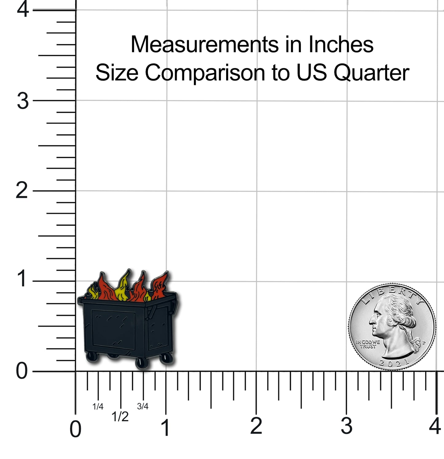 Dumpster Trash Fire Enamel Pin