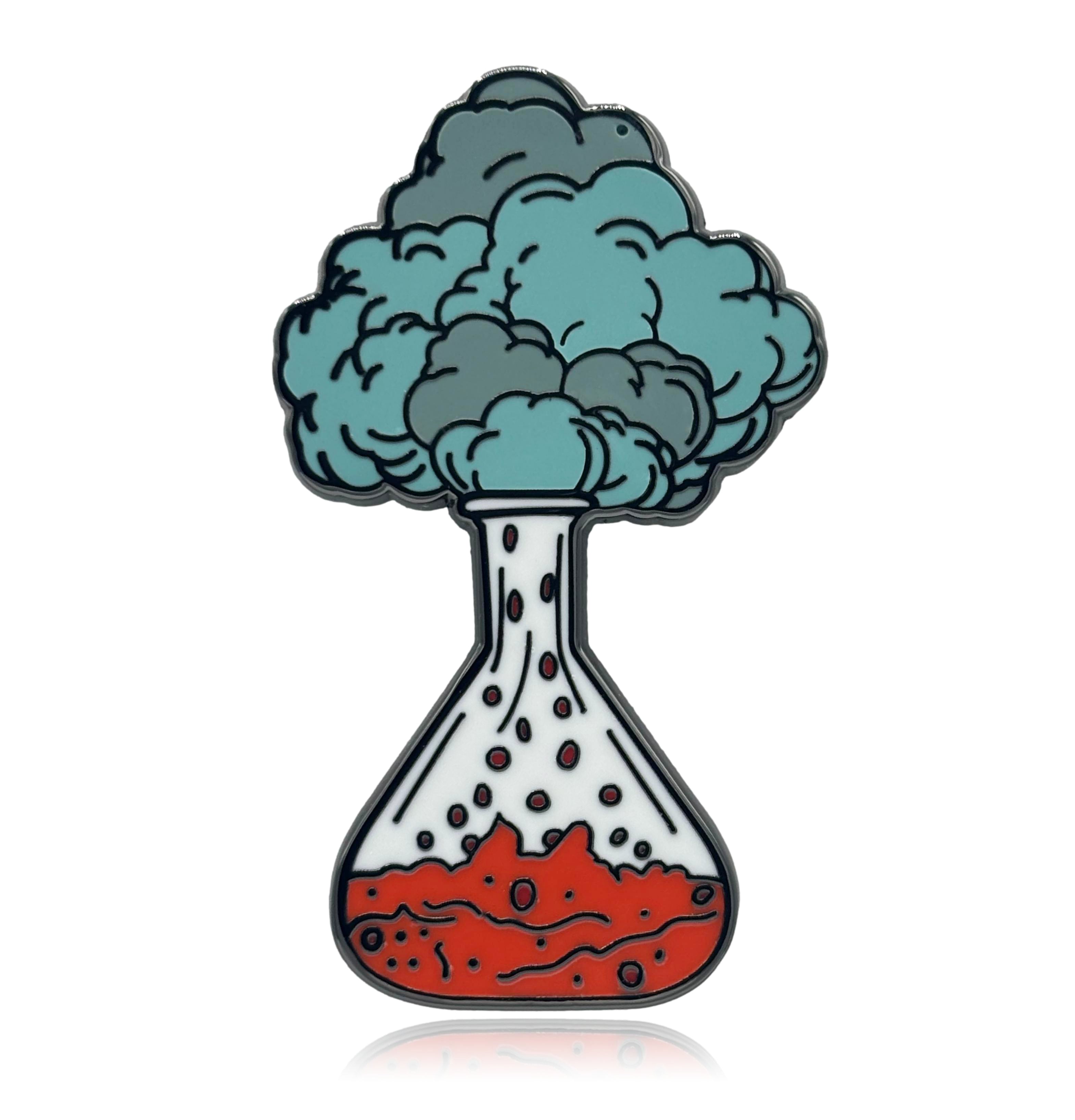Exploding Erlenmeyer Flask Enamel Pin - Clayton Jewelry Labs