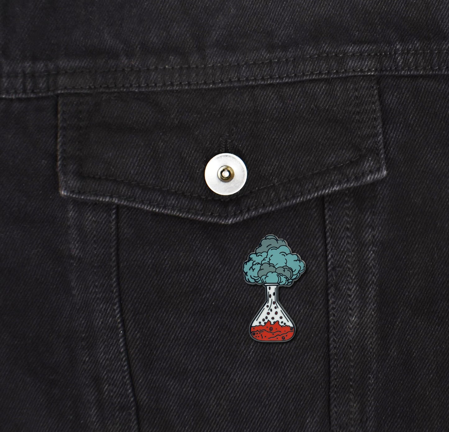 Exploding Erlenmeyer Flask Enamel Pin