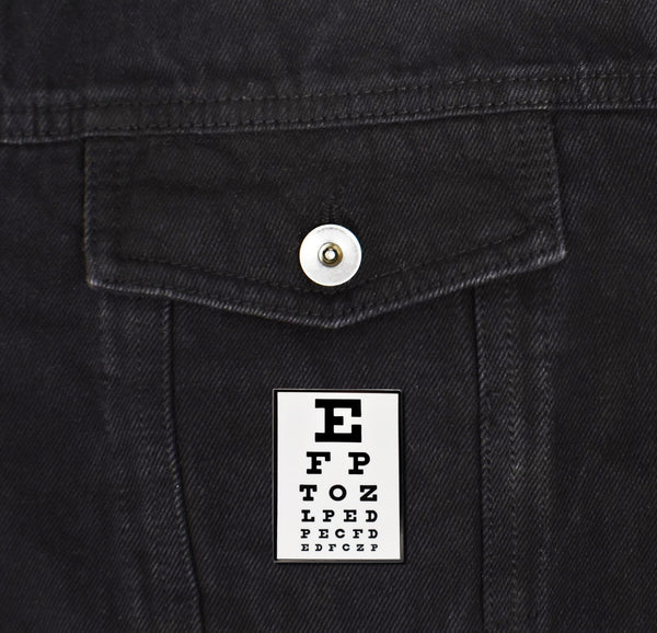 Eye Vision Exam Chart Enamel Pin | Clayton Jewelry Labs