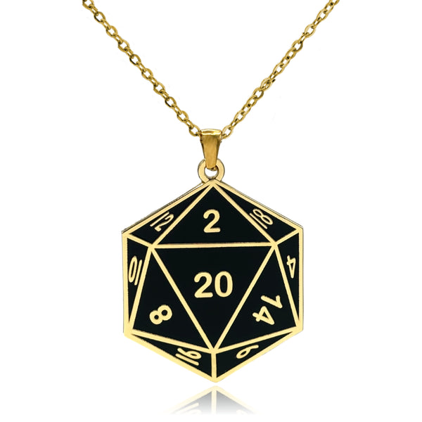 D20 Dice Double Sided Enamel Pendant Necklace | Clayton Jewelry Labs