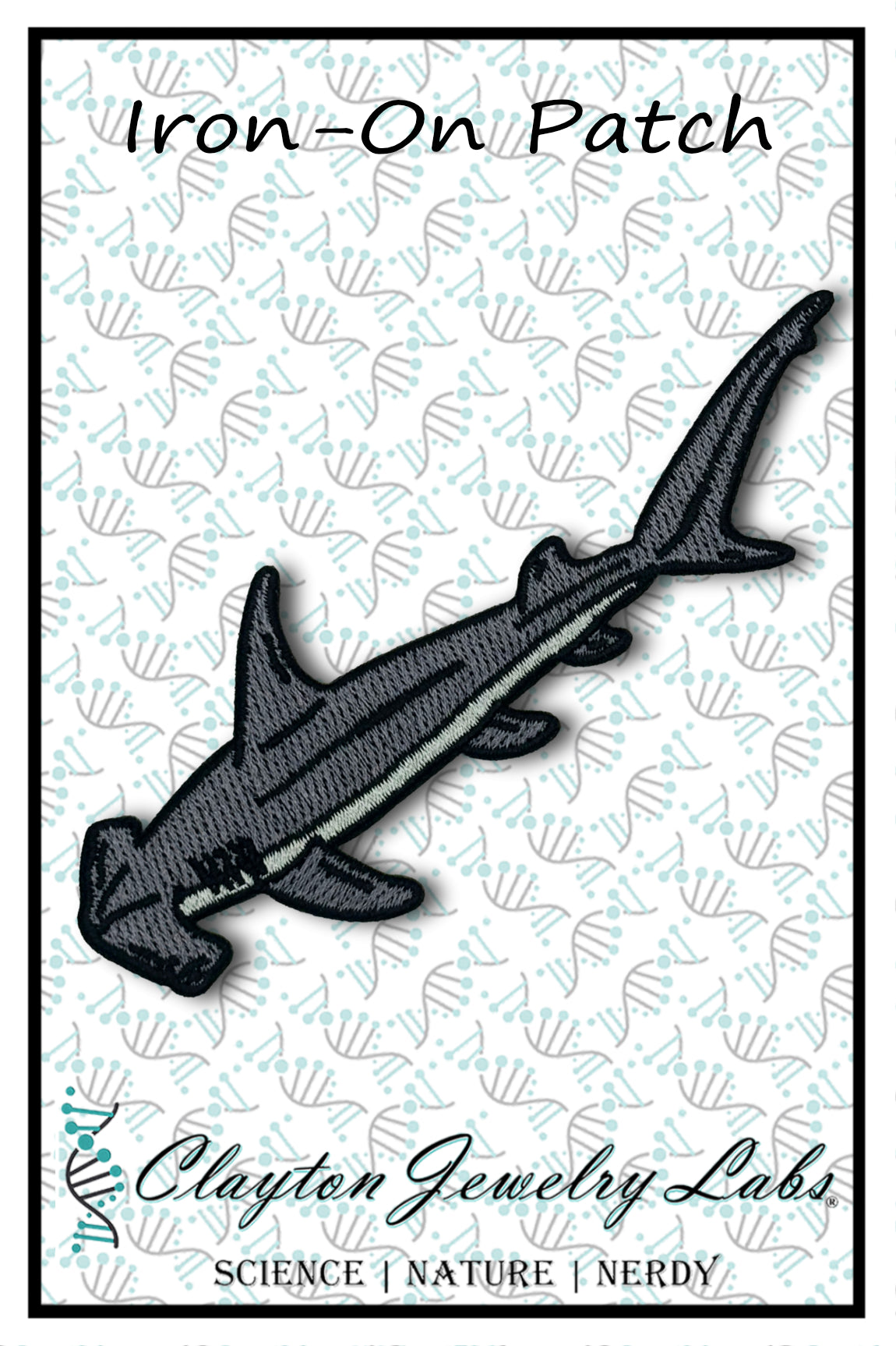 Hammerhead Shark Embroidered Iron-on Patch | Clayton Jewelry Labs