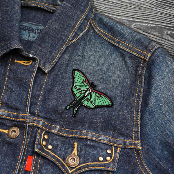 Luna Moth Embroidered Iron-on Patch