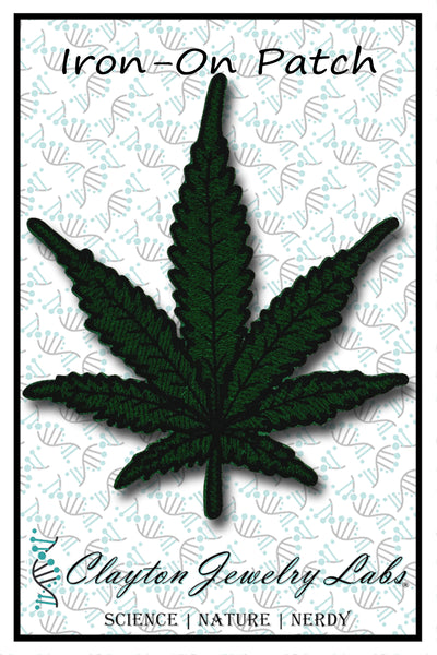 Marijuana Leaf Embroidered Iron-on Patch | Clayton Jewelry Labs