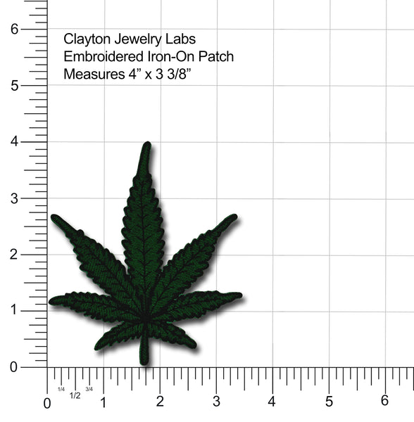 Marijuana Leaf Embroidered Iron-on Patch | Clayton Jewelry Labs