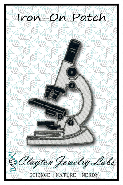 Microscope Embroidered Iron-on Patch | Clayton Jewelry Labs