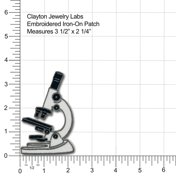 Microscope Embroidered Iron-on Patch | Clayton Jewelry Labs