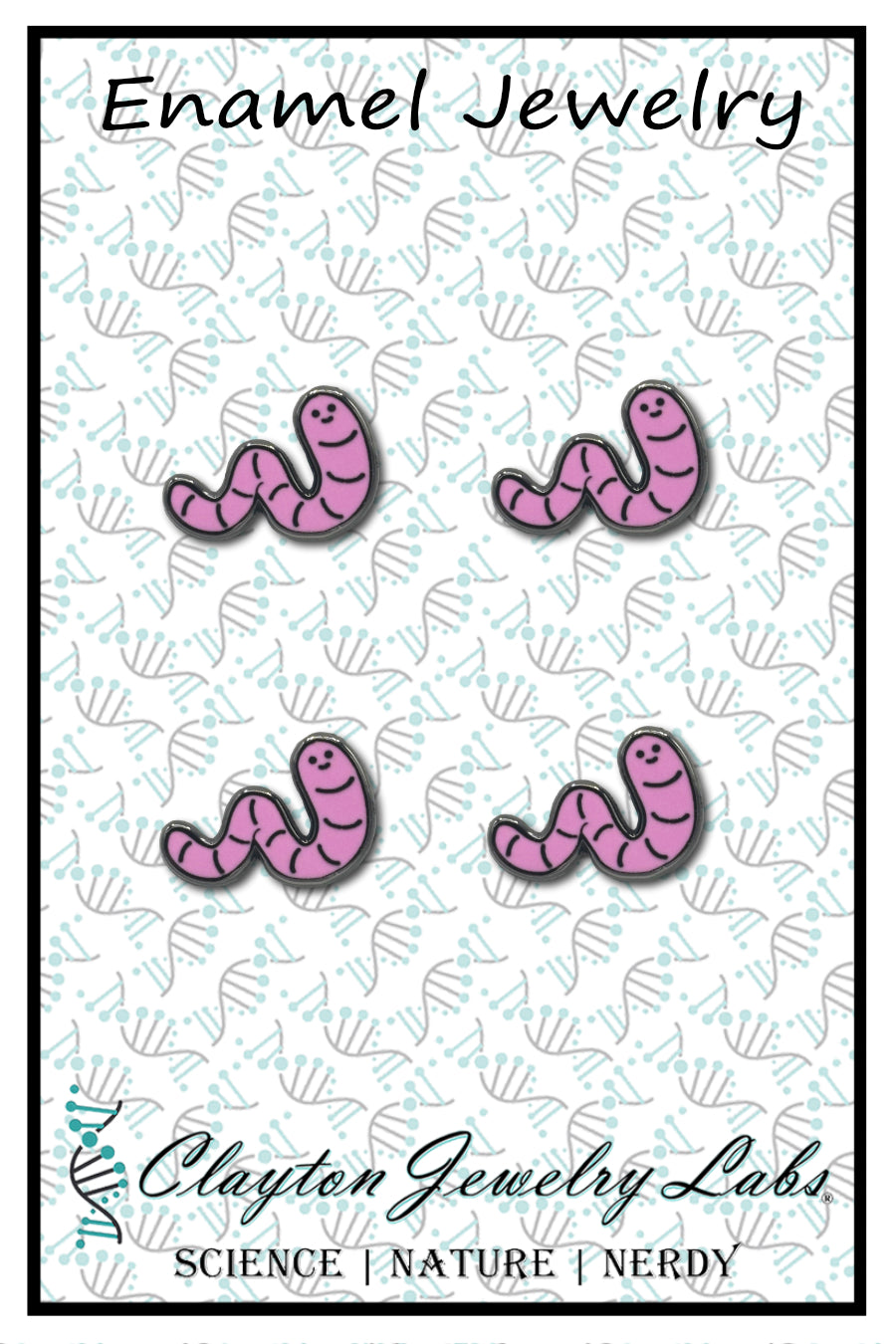 Mini Cartoon Worm Set of 4 Filler Enamel Pins