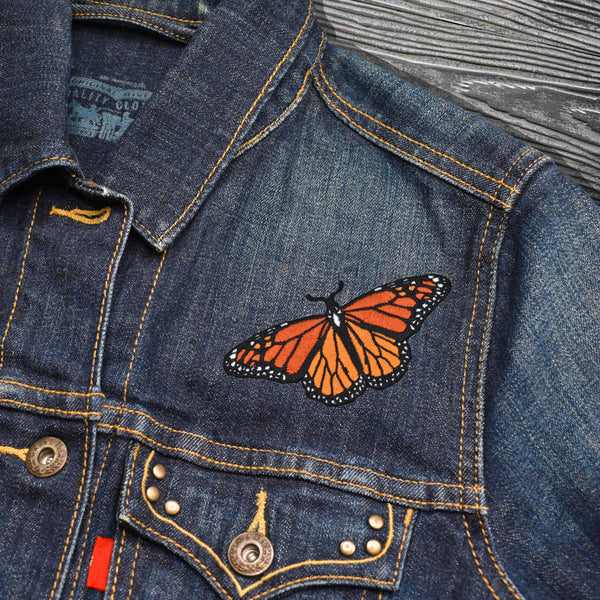 Monarch Butterfly Embroidered Iron-on Patch