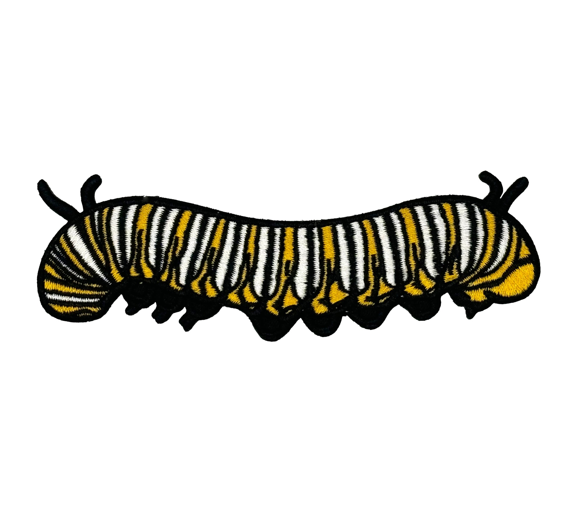 Monarch Caterpillar Embroidered Iron-on Patch